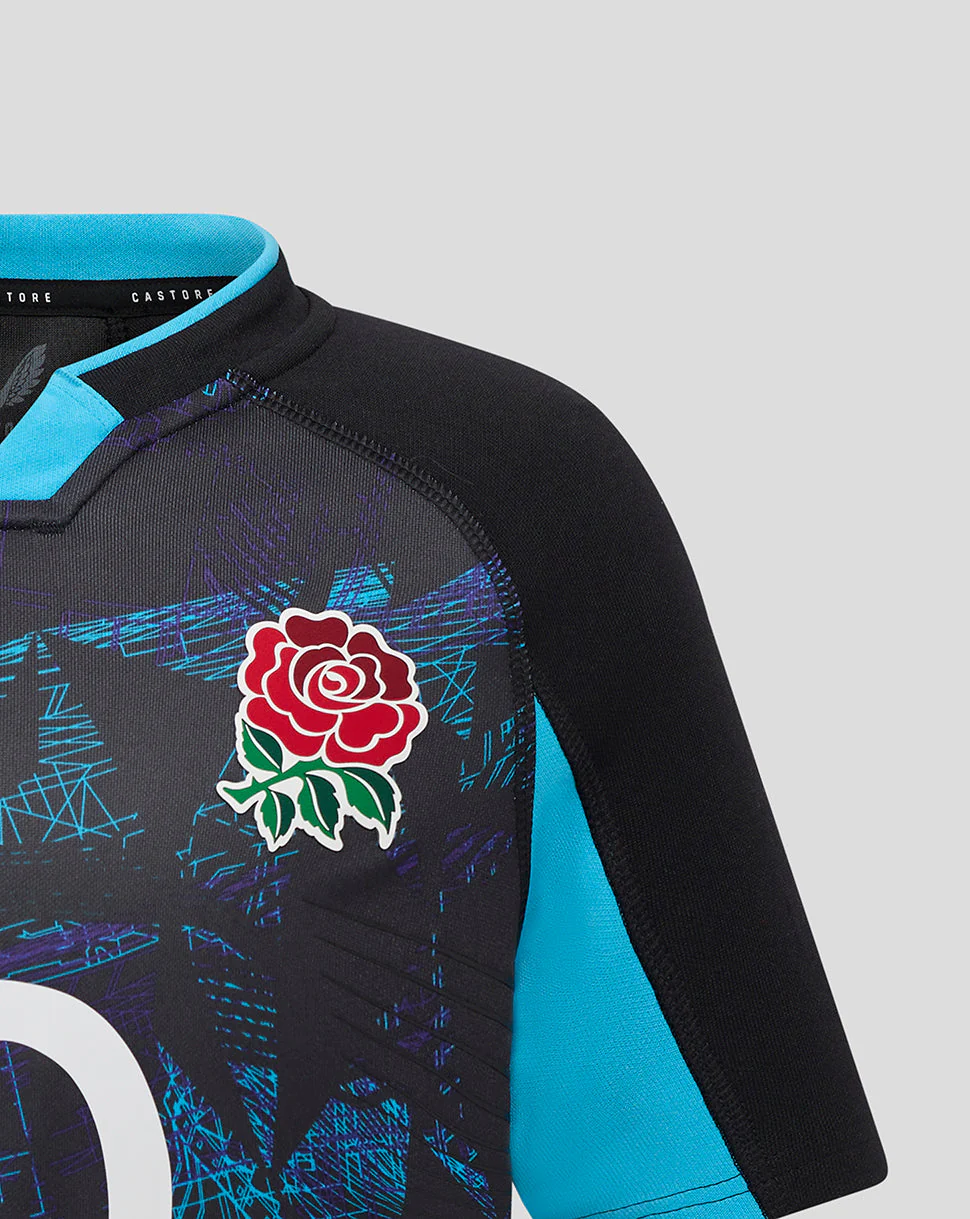 England Rugby 25/26 Alternate Pro Shirt Retail Junior - Caviar/Swim Cap - Image 3