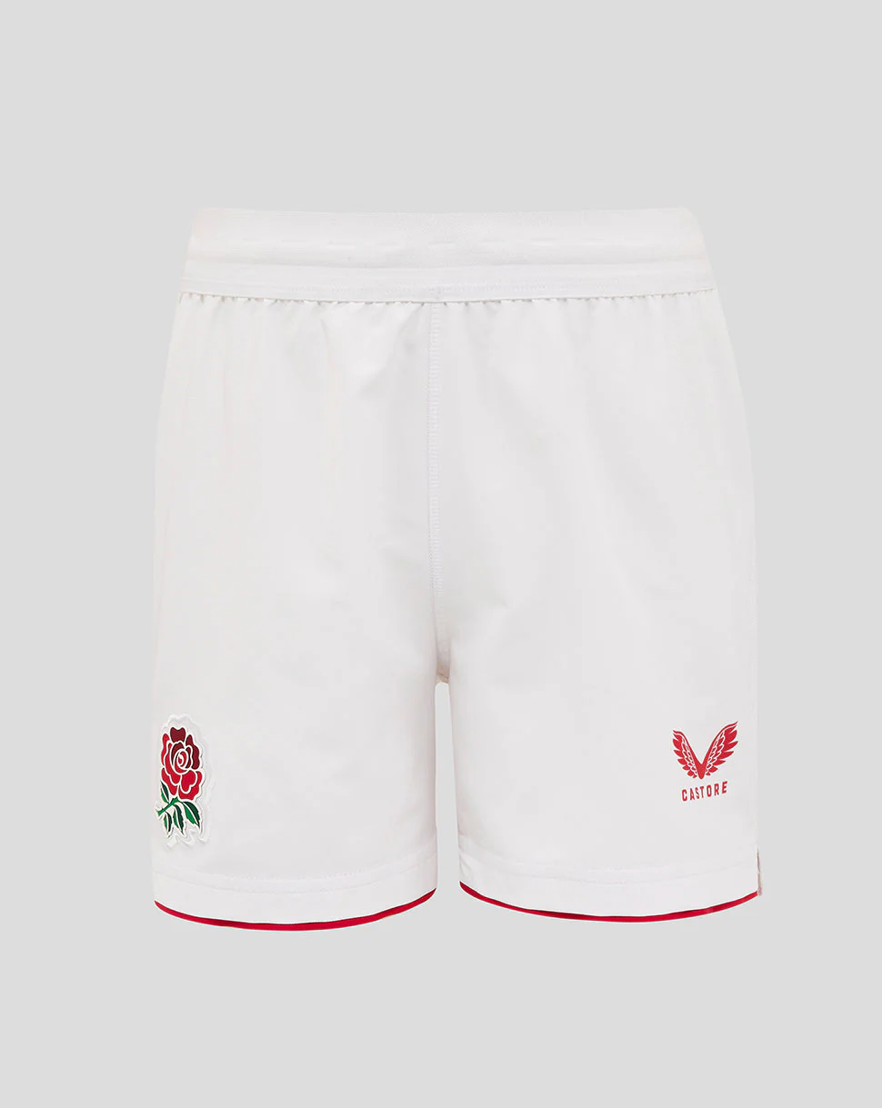 Junior England Rugby 25/26 Home Shorts - Brilliant White