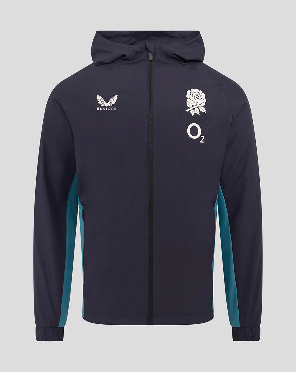 Men’s England Rugby 25/26 Performance Long Sleeve Shower Jacket – Inkwell