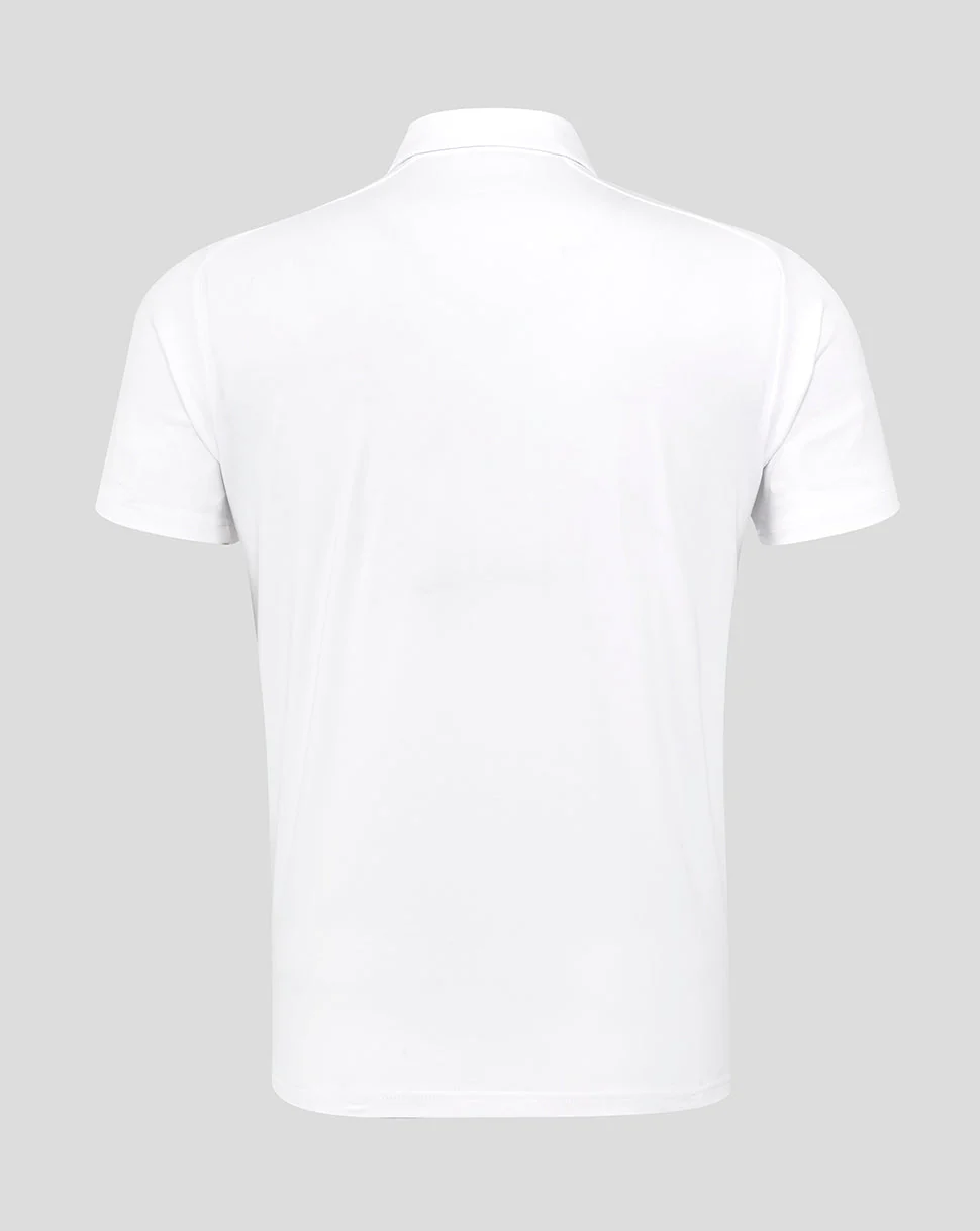 Men's England Rugby 25/26 Travel Short Sleeve Polo - Brilliant White - Image 2