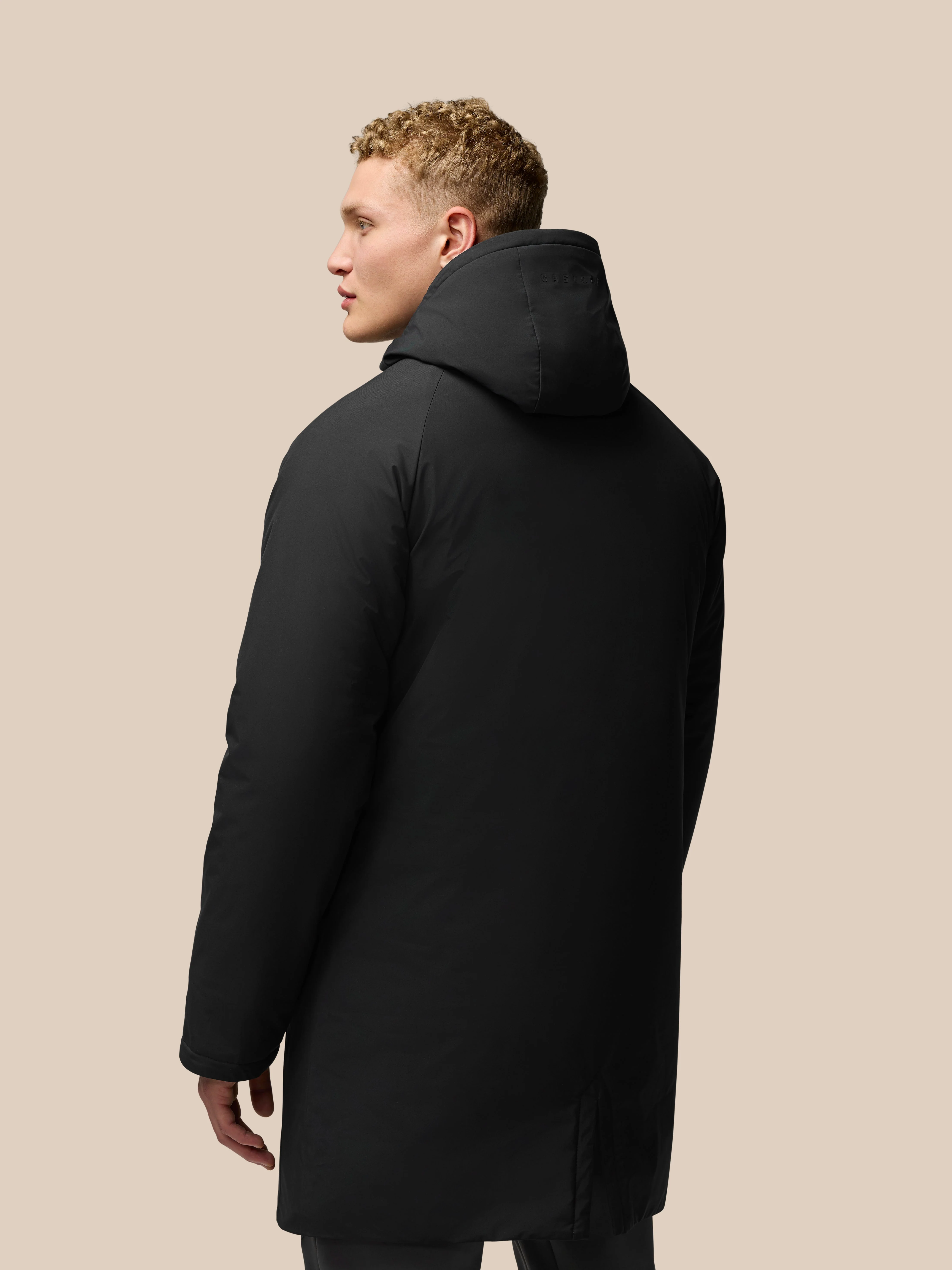 Longline Wadded Jacket - Black - Image 2