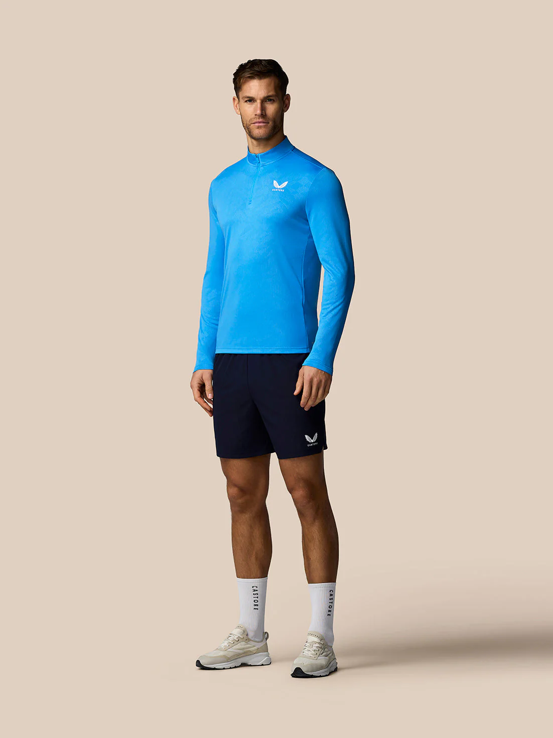 Men’s Adapt All-Over Print Quarter Zip Long Sleeve Top - Blue - Image 2