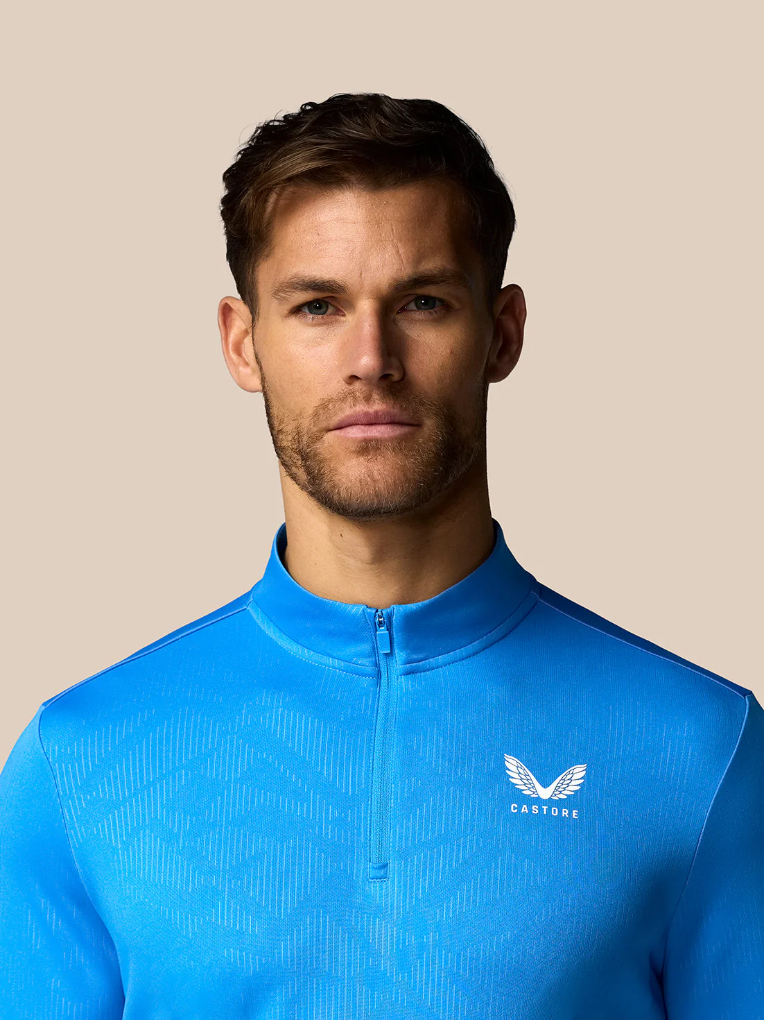 Men’s Adapt All-Over Print Quarter Zip Long Sleeve Top - Blue - Image 3
