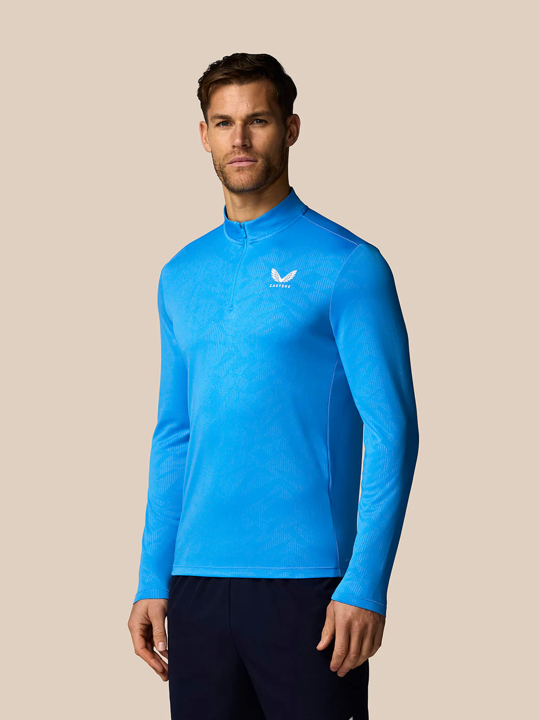 Men’s Adapt All-Over Print Quarter Zip Long Sleeve Top - Blue - Image 4