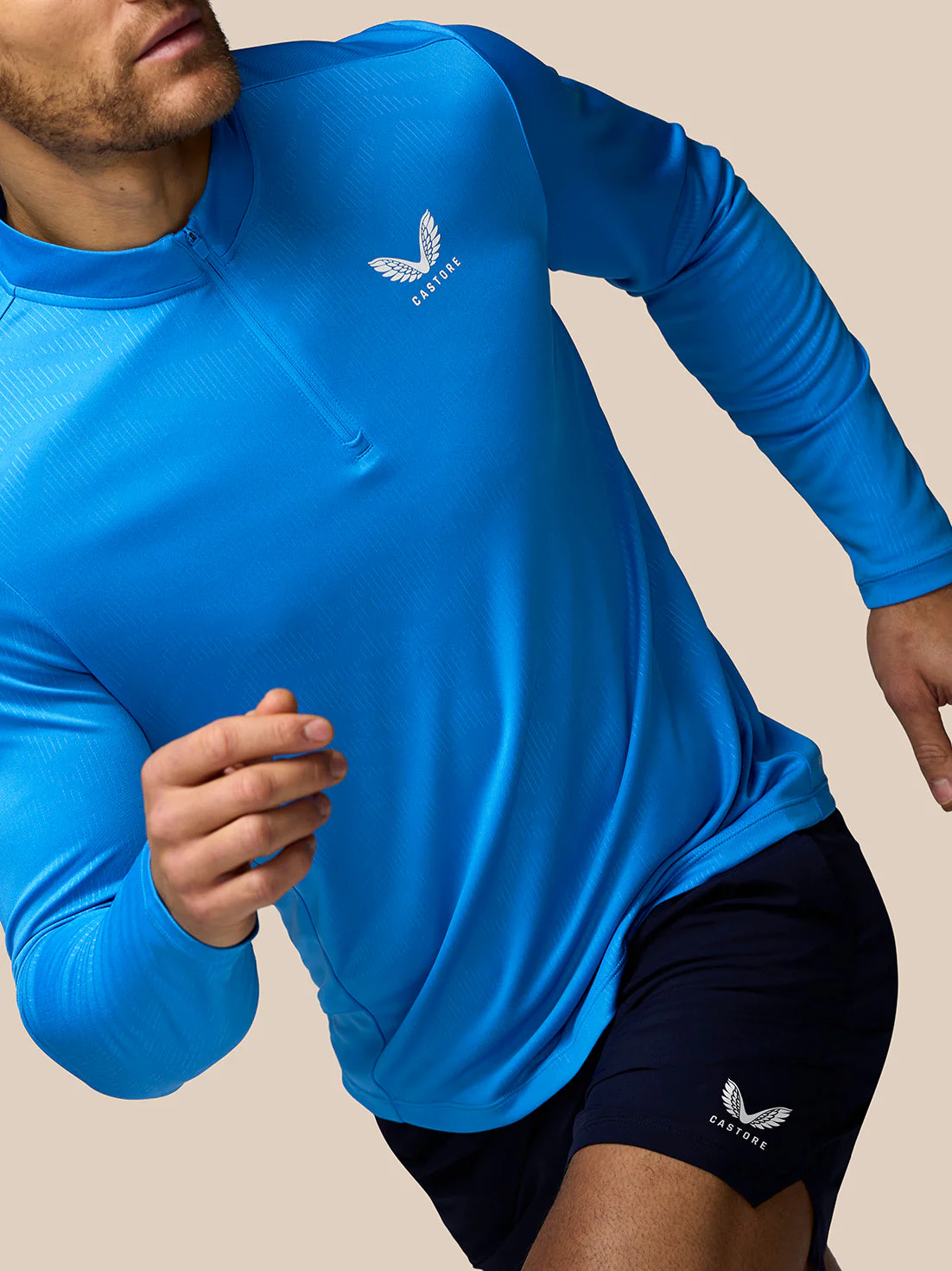 Men’s Adapt All-Over Print Quarter Zip Long Sleeve Top - Blue - Image 5