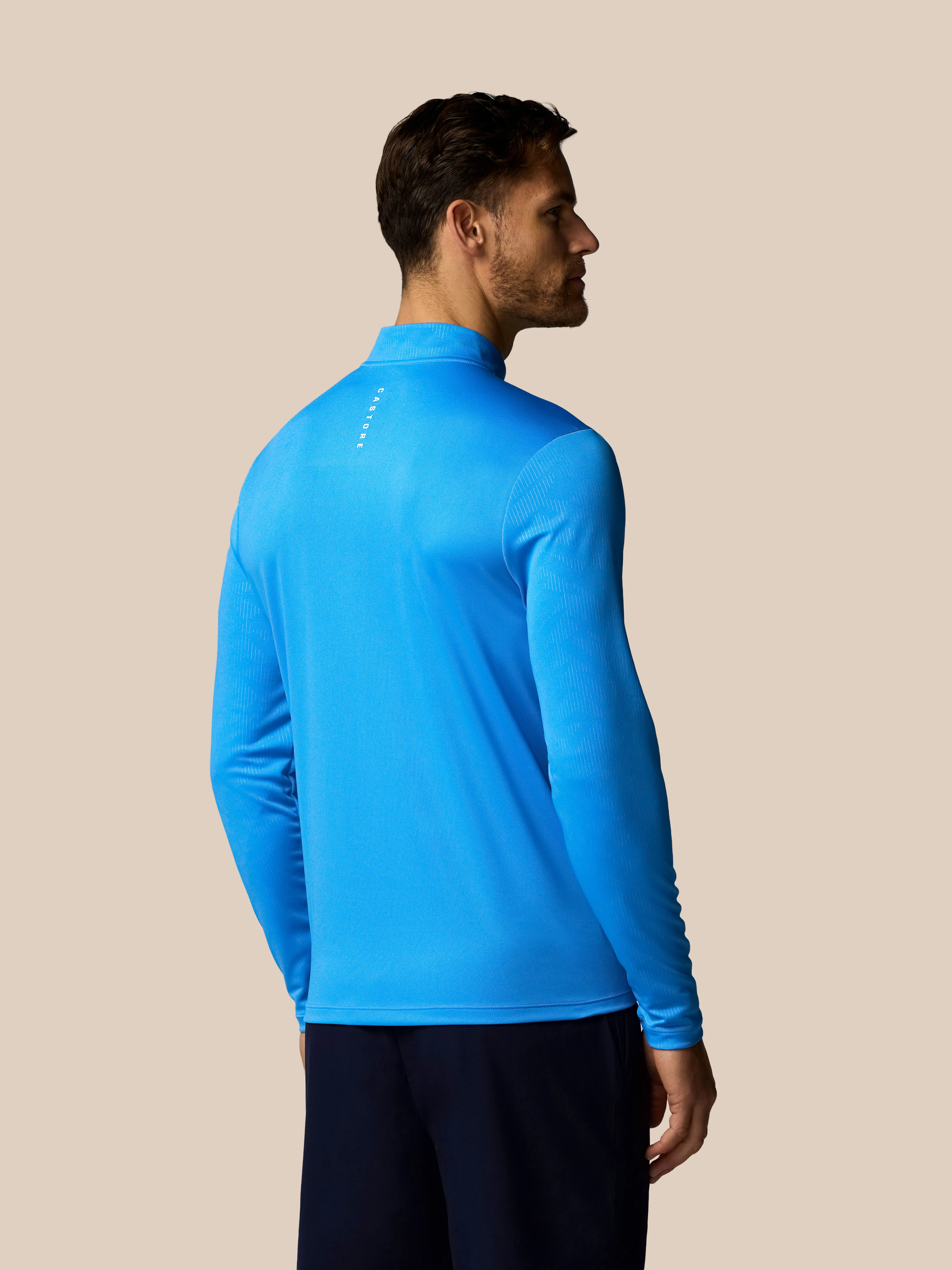 Men’s Adapt All-Over Print Quarter Zip Long Sleeve Top - Blue - Image 7